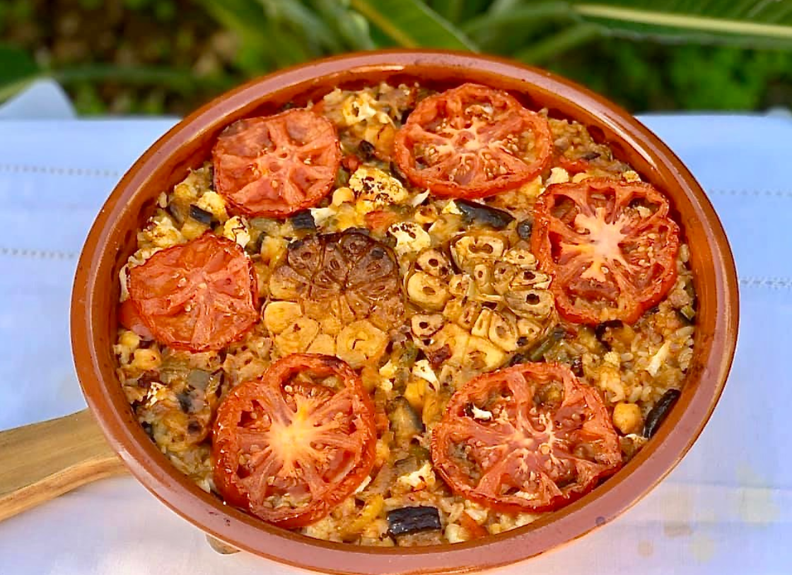 Arroz con Verduras al horno.