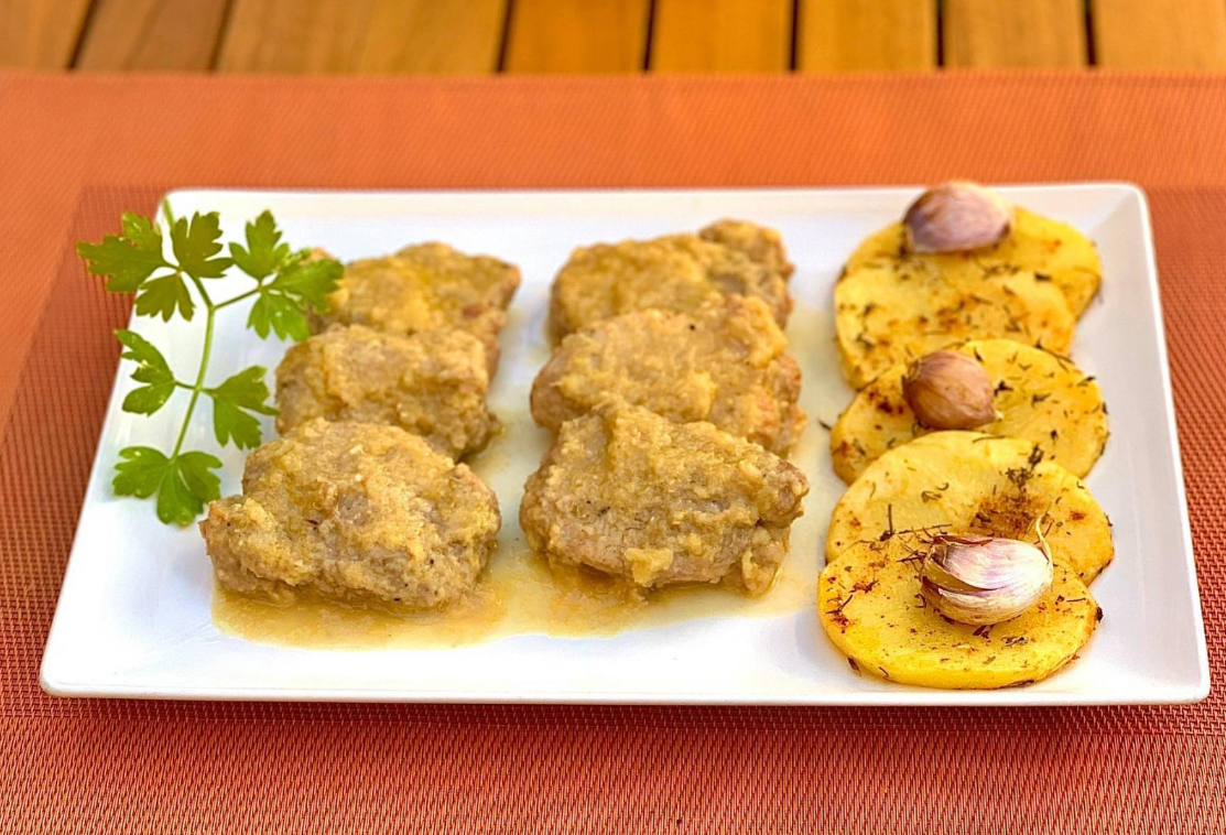 Solomillo al Jerez con patatas.