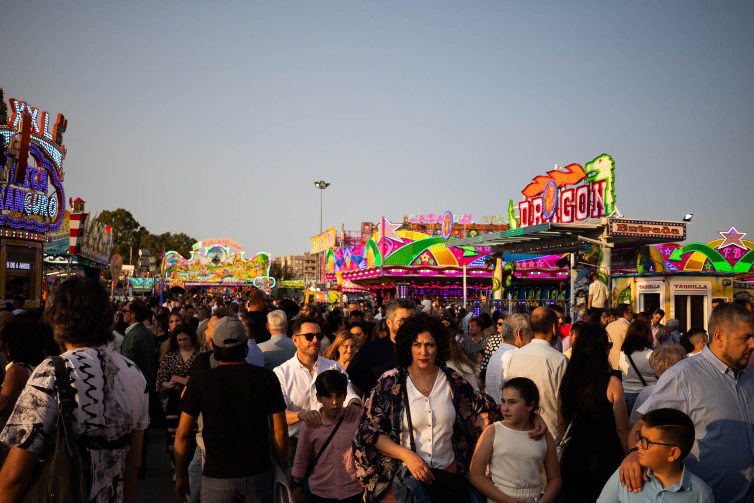 Zona de cacharritos en la Feria del Caballo de Jerez.