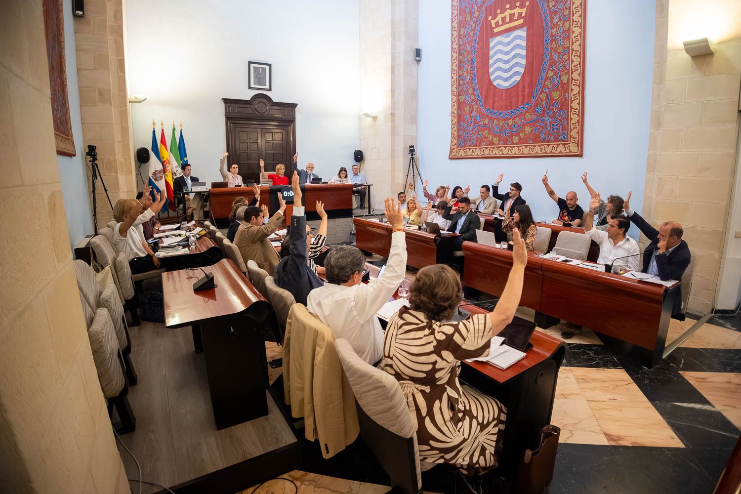 Acuerdo por unanimidad en materia de vivienda en el pleno del Ayuntamiento de Jerez, en la sesión ordinaria de mayo, este viernes.